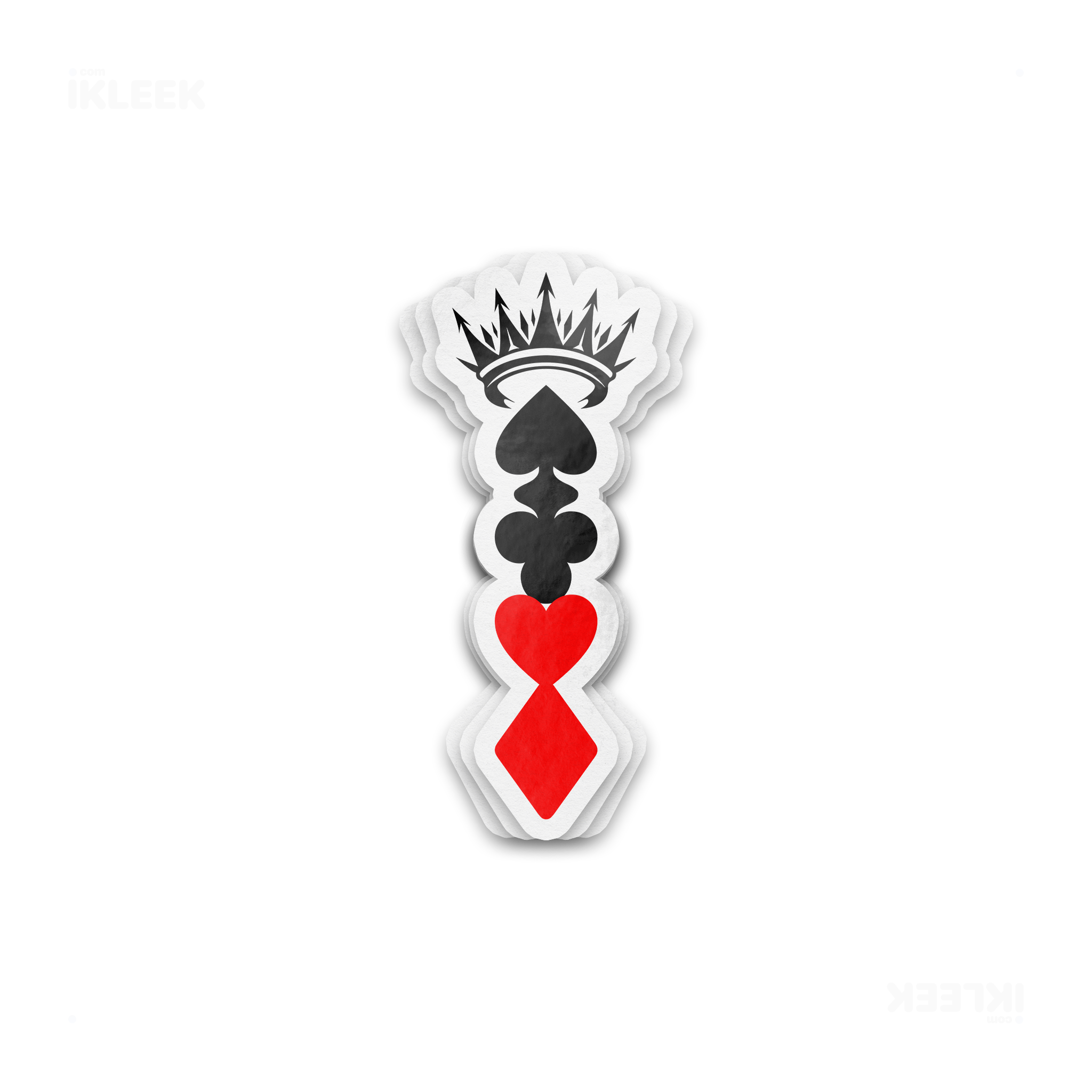 RoyalSuitStack Die Cut Outdoor Sticker 01 White