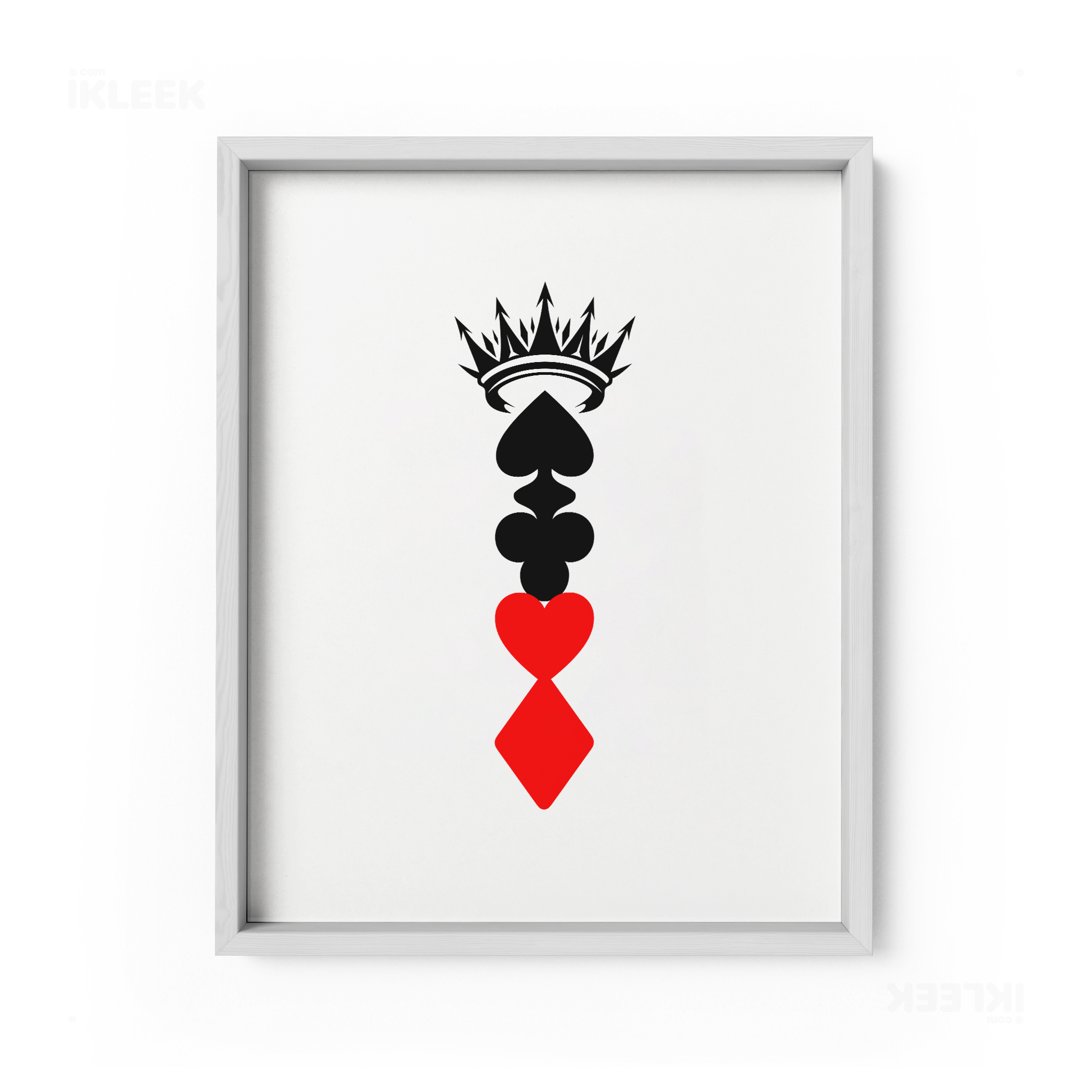 RoyalSuitStack Framed Poster 01 White Wood