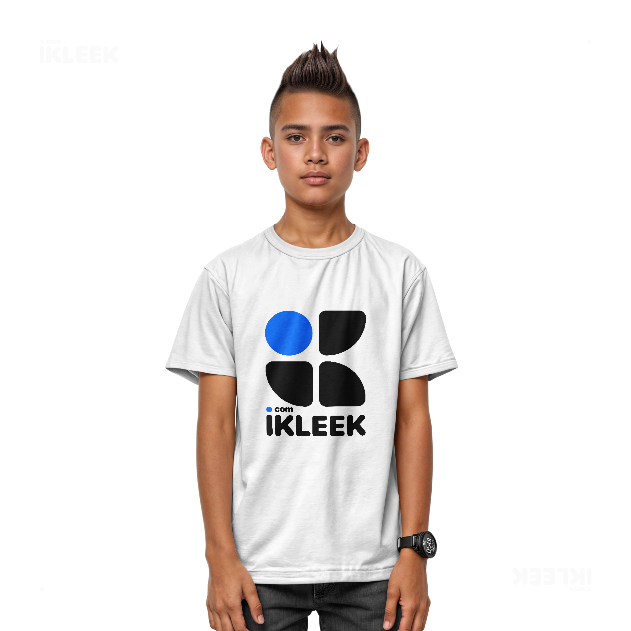 iKLEEKMark Youth T Shirt 03 White