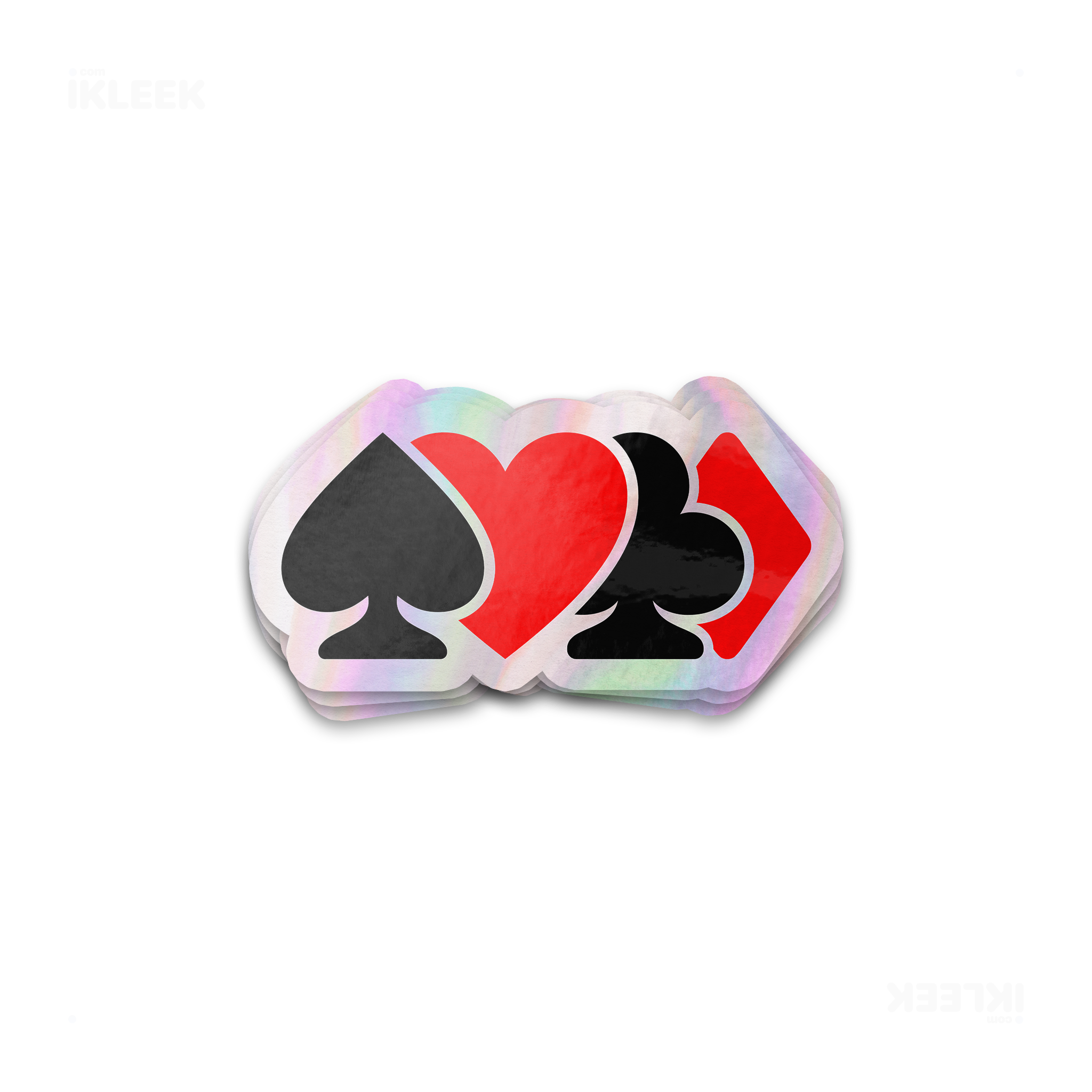 AllSuitsInline Die Cut Holographic Sticker 01