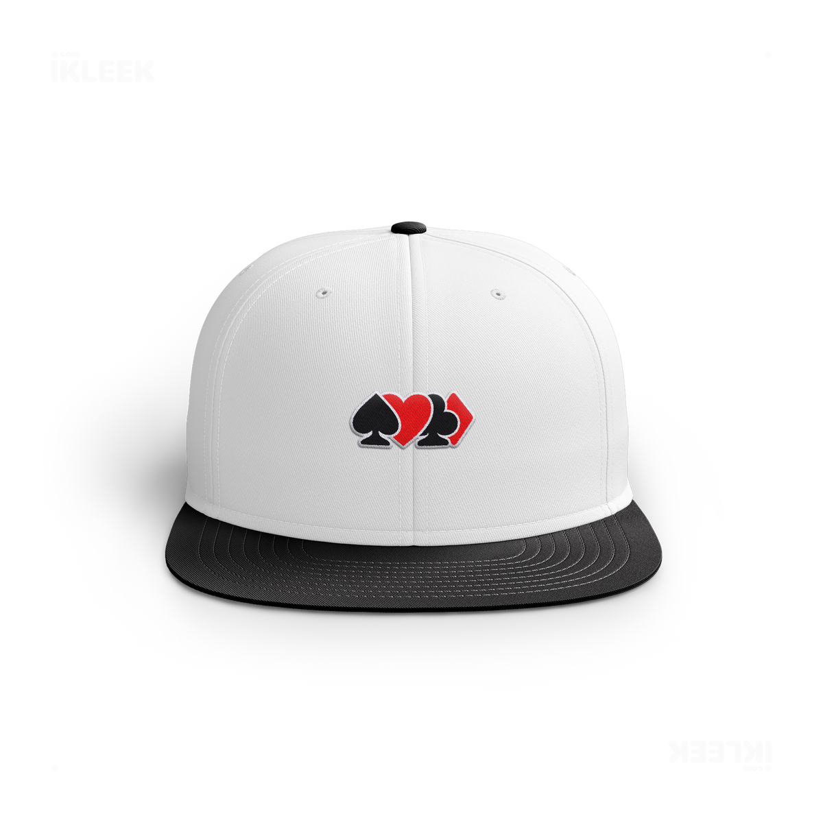 AllSuitsInline Snapback Caps 01 White Black Embroidery