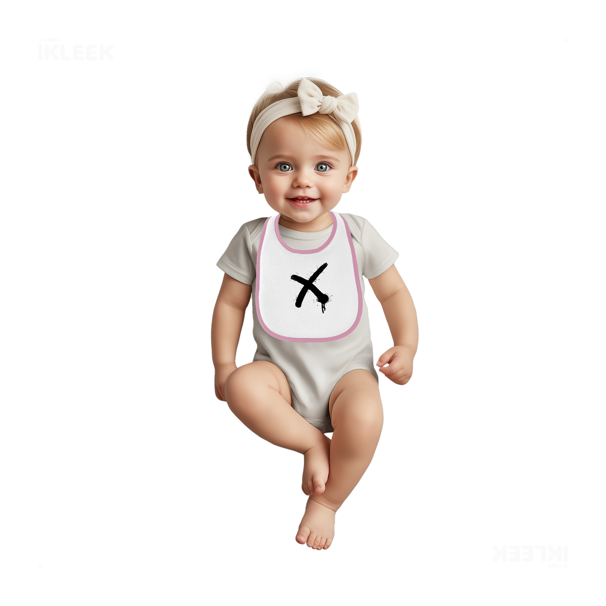 CrossMark Baby Bibs 02 White Pink