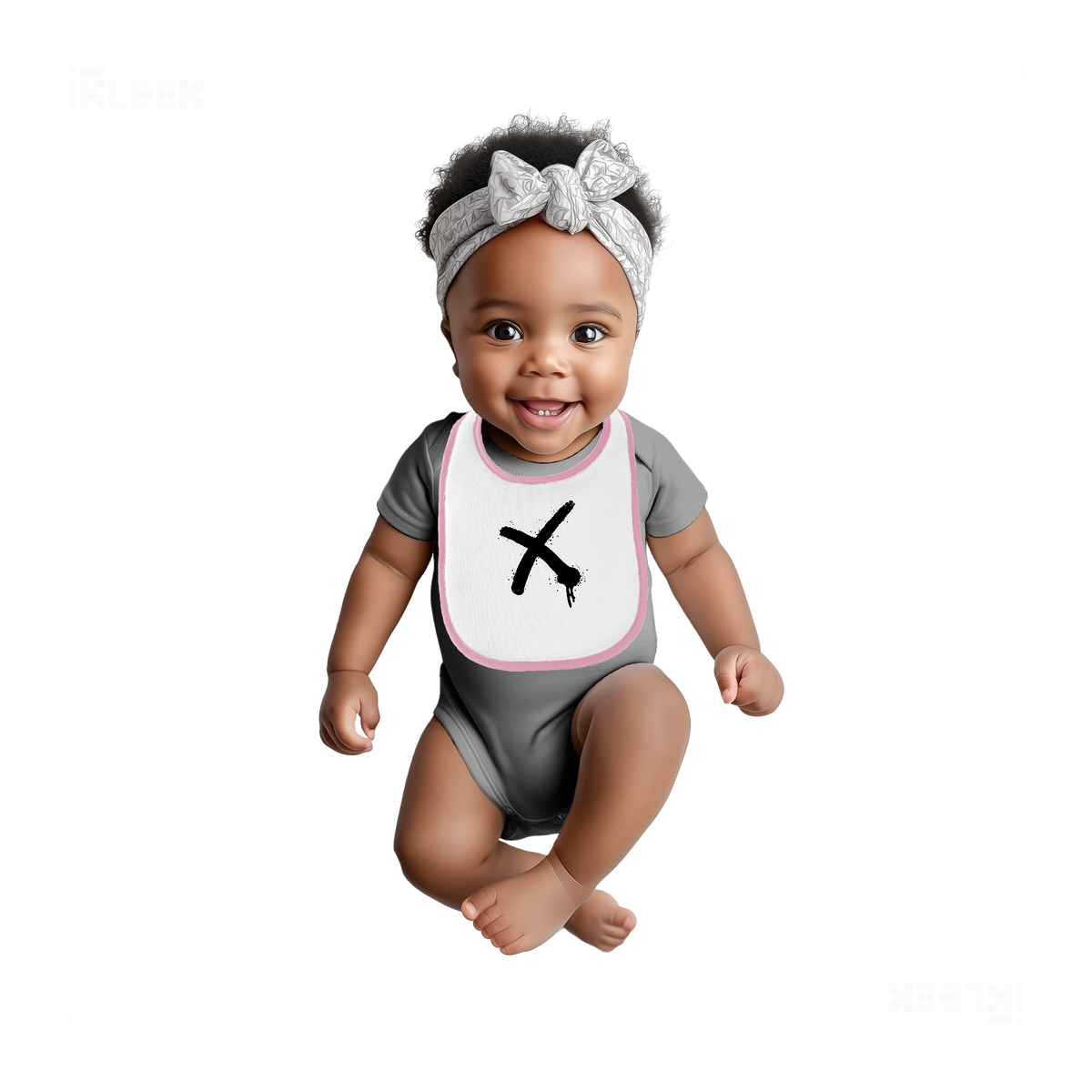 CrossMark Baby Bibs 04 White Pink