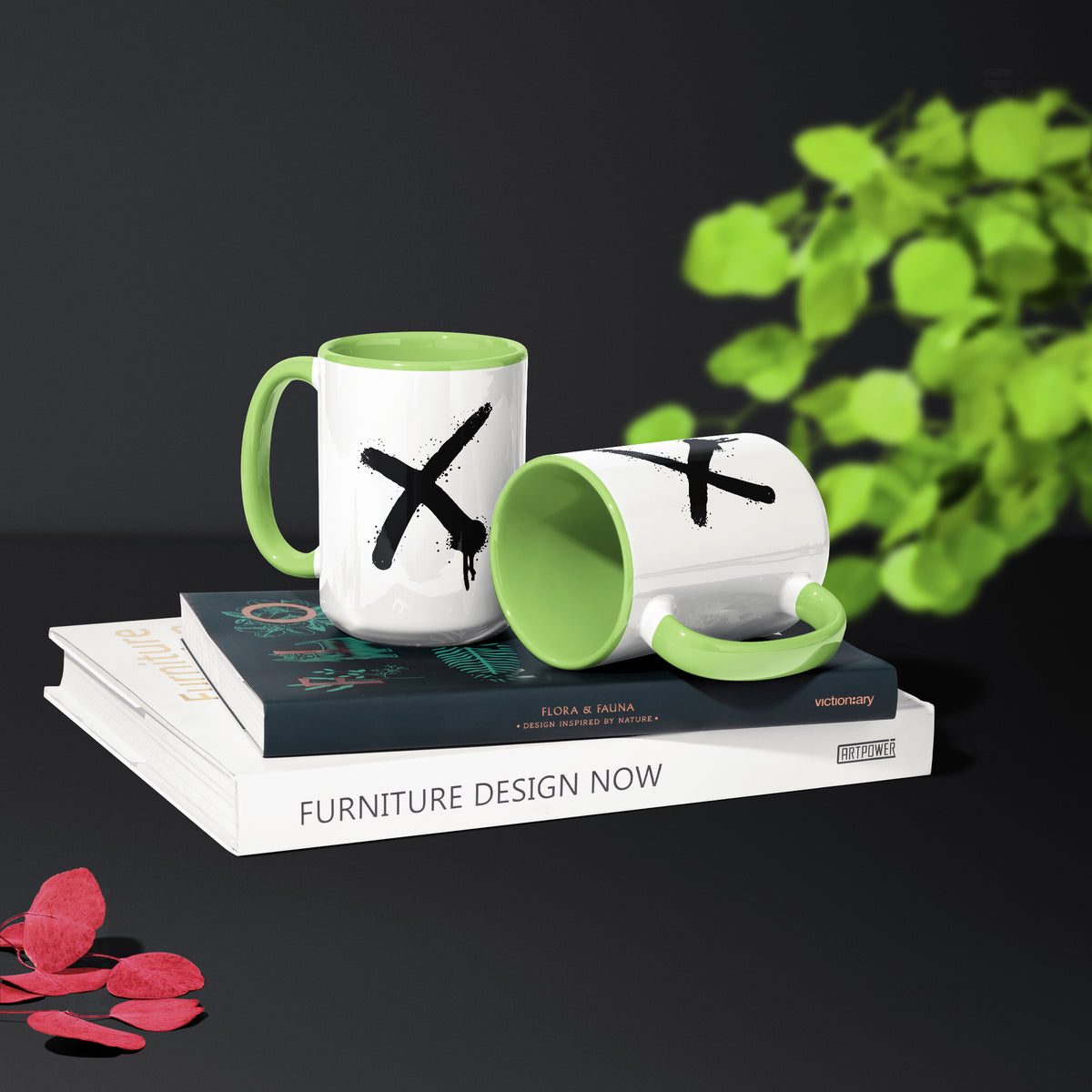 CrossMark Ceramic Mug 02 White Lightgreen