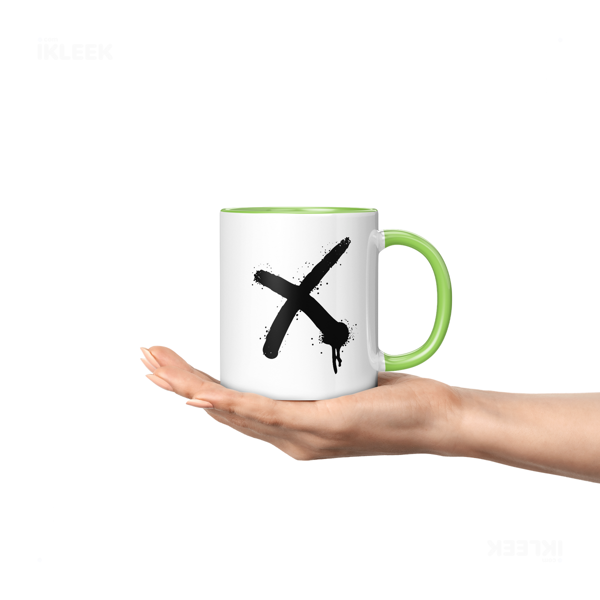 CrossMark Ceramic Mug 04 White Lightgreen