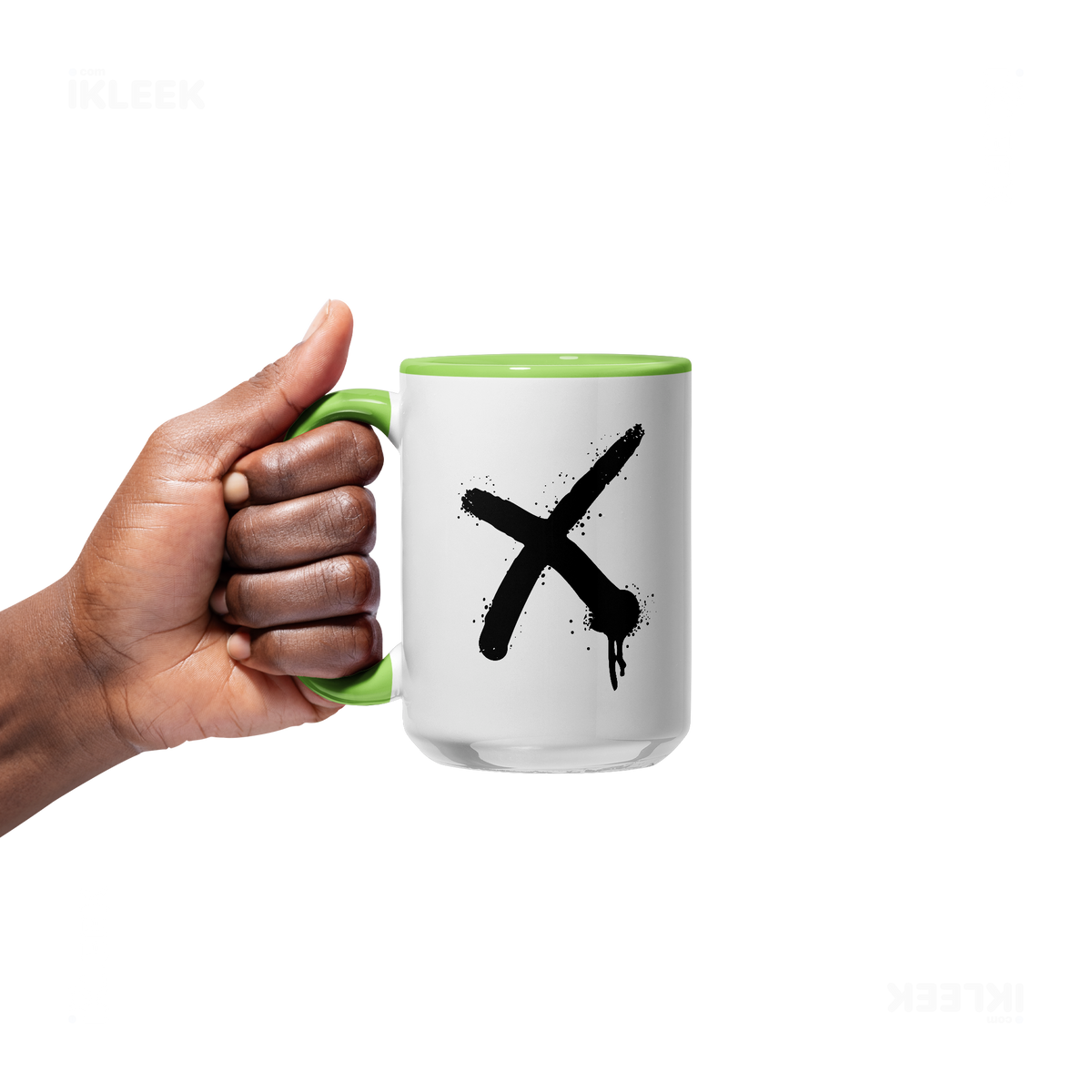 CrossMark Ceramic Mug 05 White Lightgreen