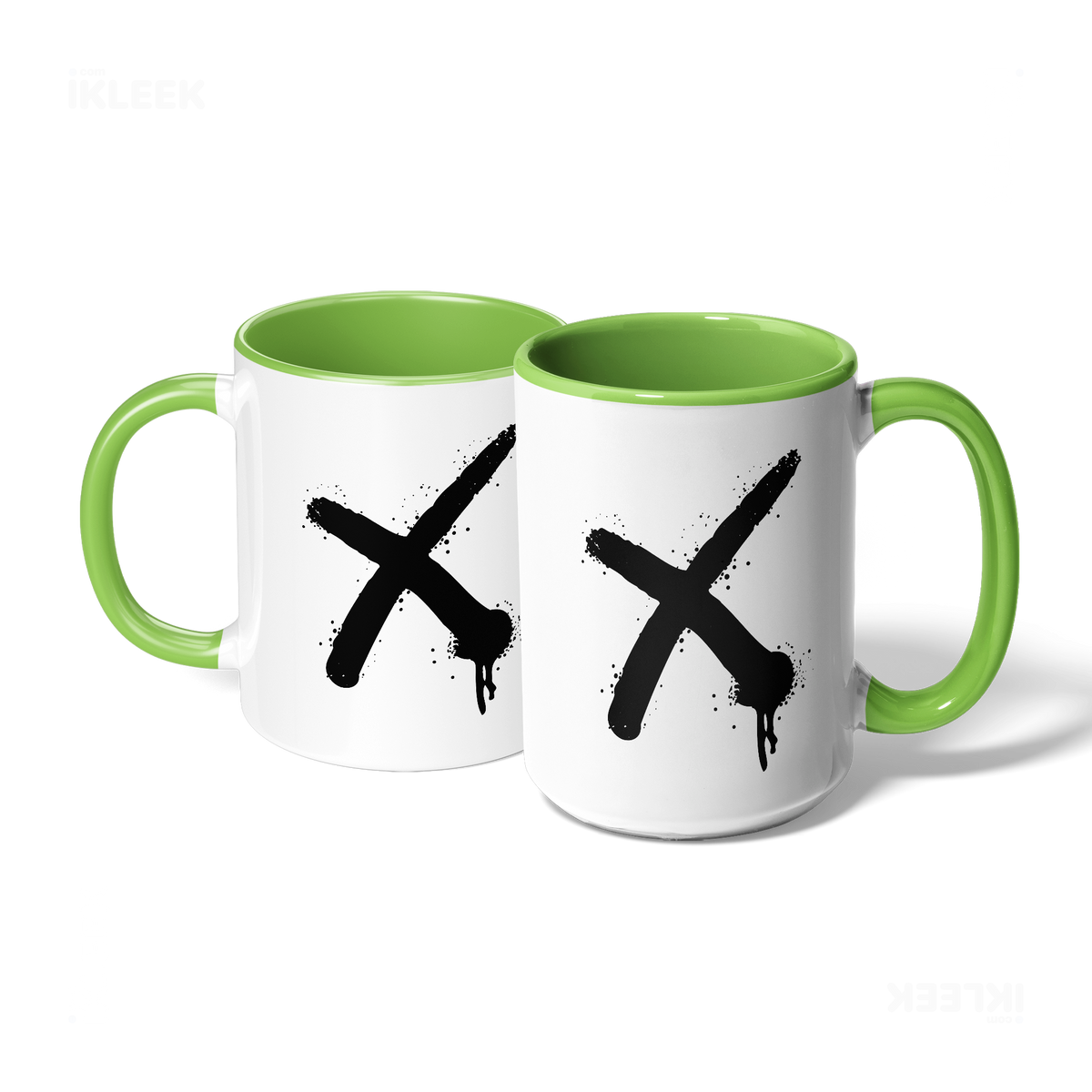 CrossMark Ceramic Mug 07 White Lightgreen