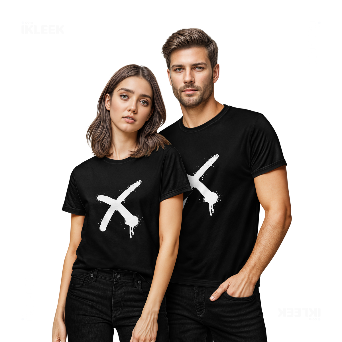 CrossMark Couple T Shirt 02 Black
