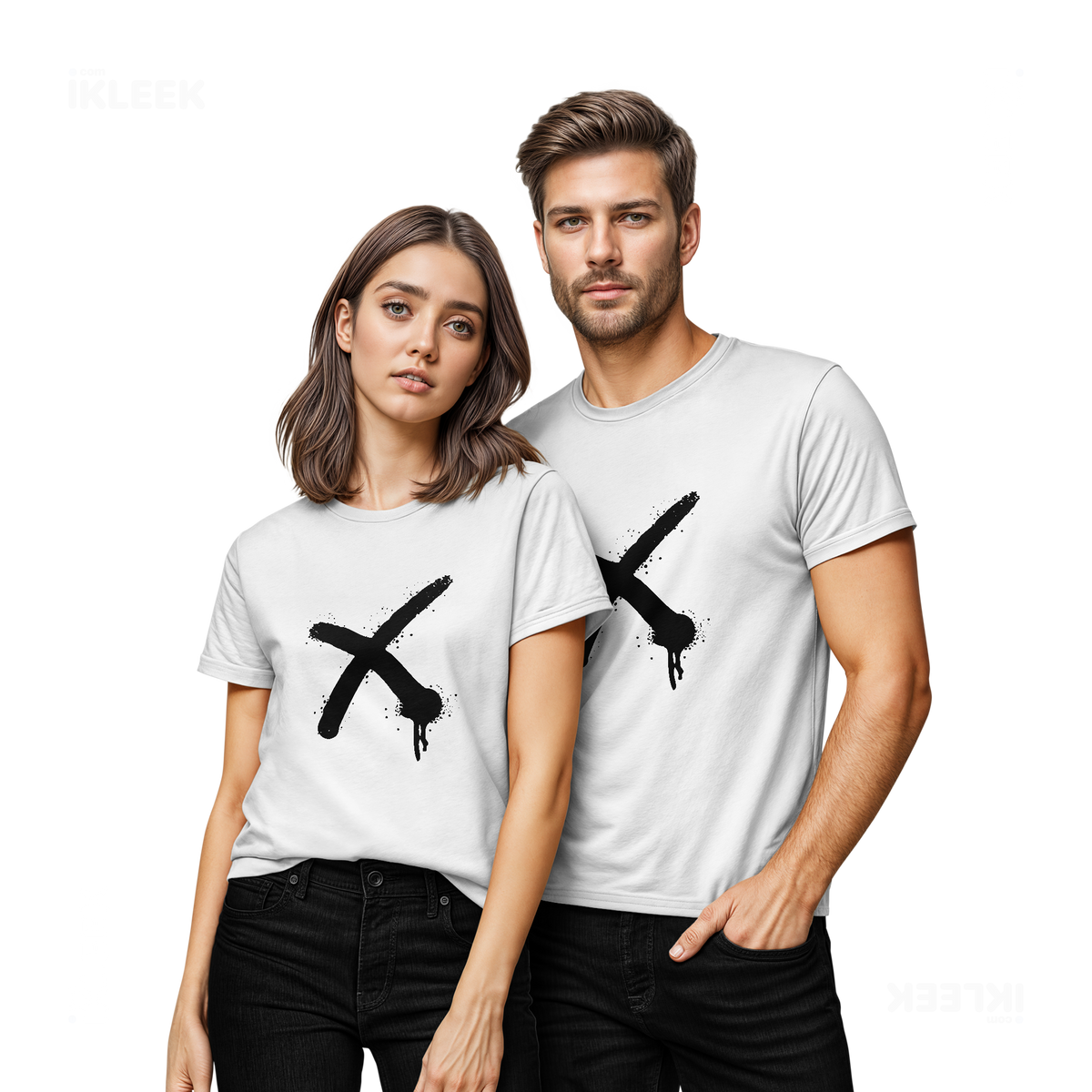 CrossMark Couple T Shirt 02 White