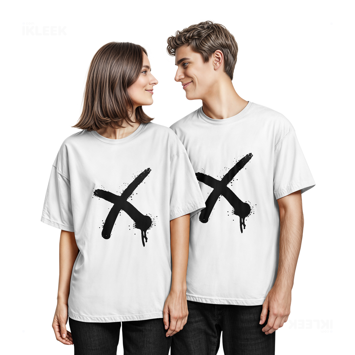 CrossMark Couple T Shirt 05 White