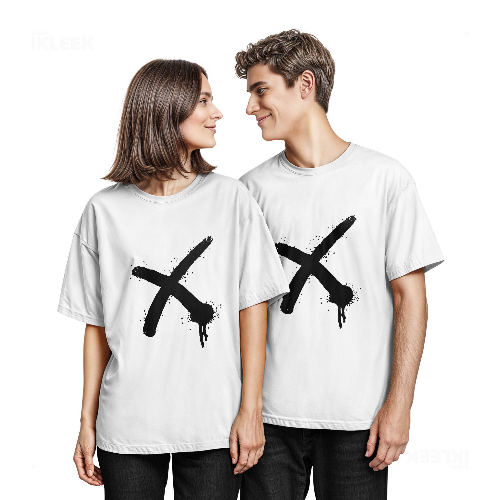 CrossMark Couple T Shirt 05 White