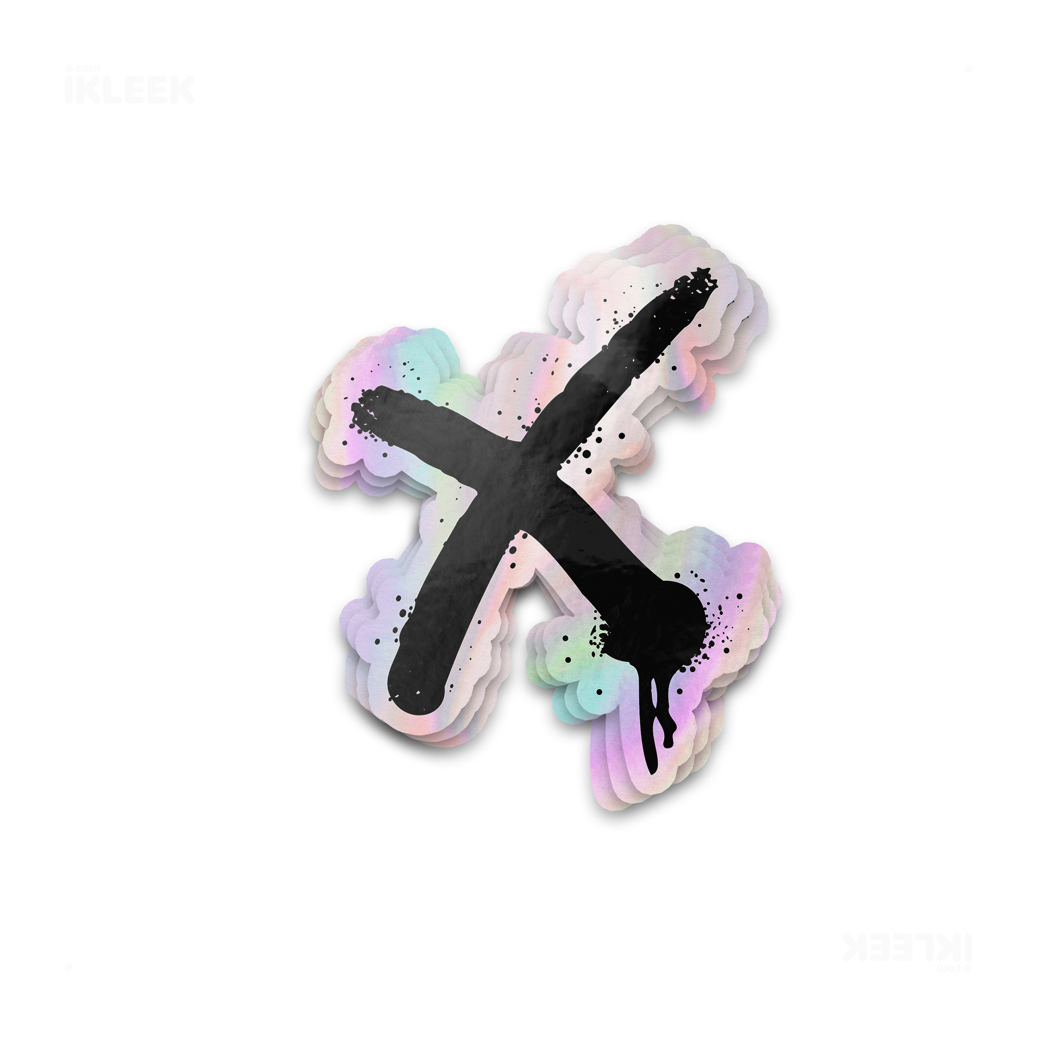 CrossMark Die Cut Holographic Sticker 01