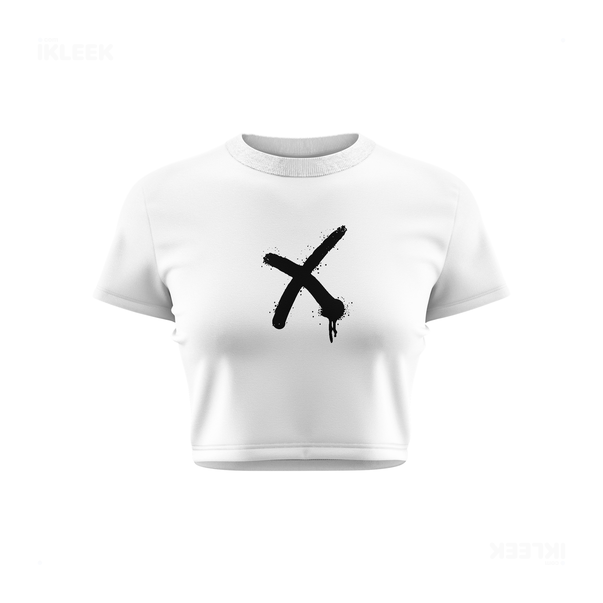CrossMark Fitted Crop Top 01 White