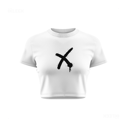 CrossMark Fitted Crop Top 01 White