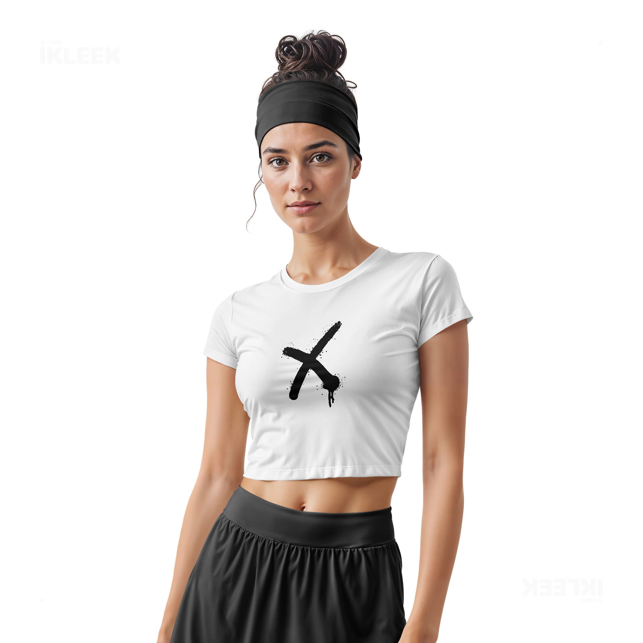 CrossMark Fitted Crop Top 02 White