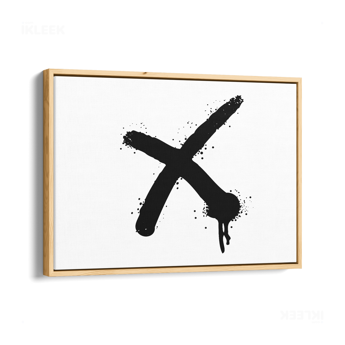 CrossMark Framed Canvas 03 Natural Wood