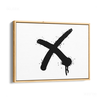 CrossMark Framed Canvas 03 Natural Wood