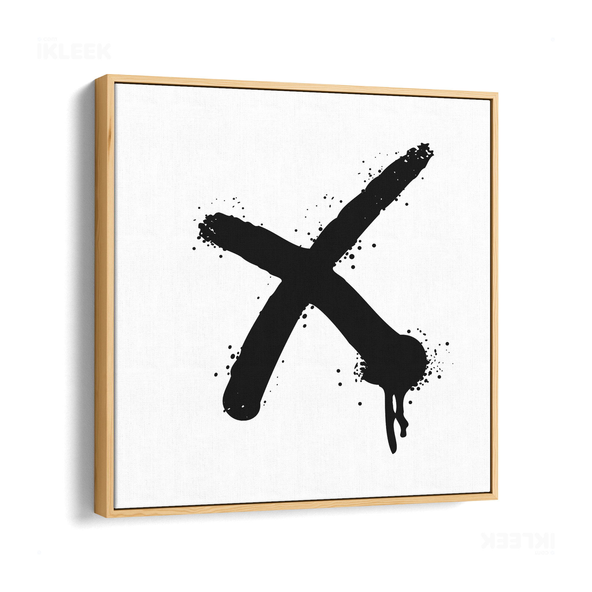 CrossMark Framed Canvas 04 Natural Wood