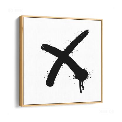 CrossMark Framed Canvas 04 Natural Wood