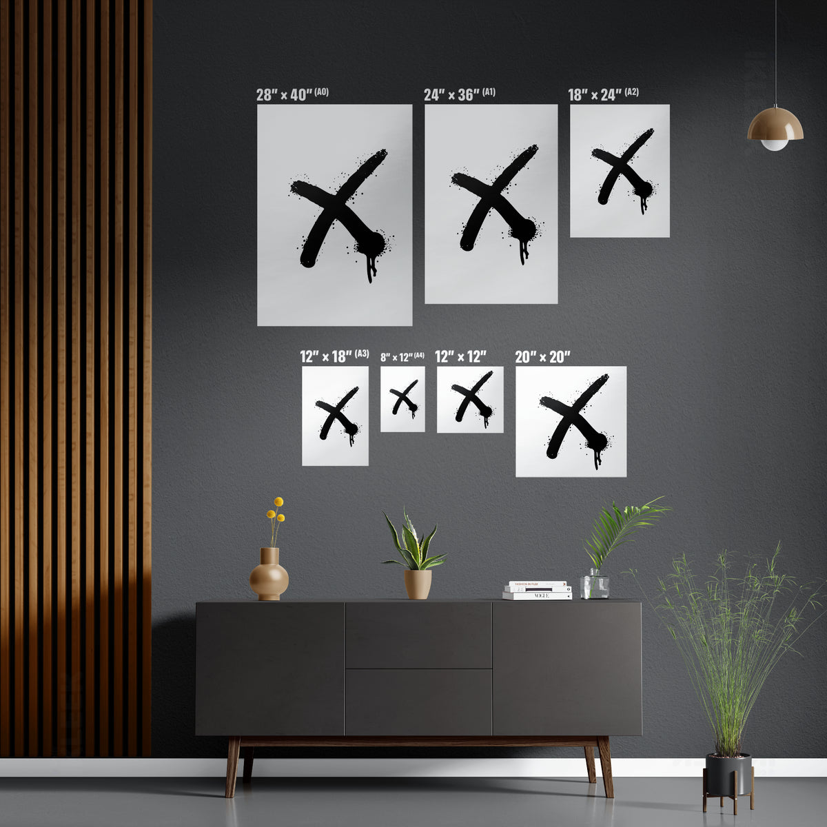 CrossMark Framed Canvas 05 Black Wood
