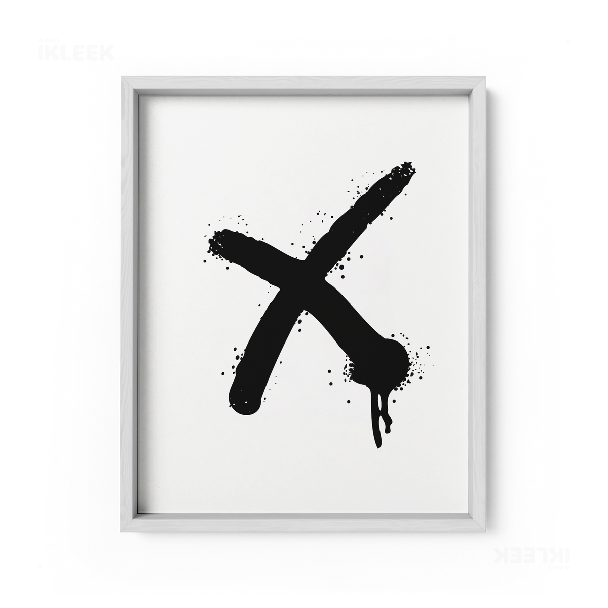 CrossMark Framed Poster 01 White Wood