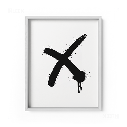 CrossMark Framed Poster 01 White Wood