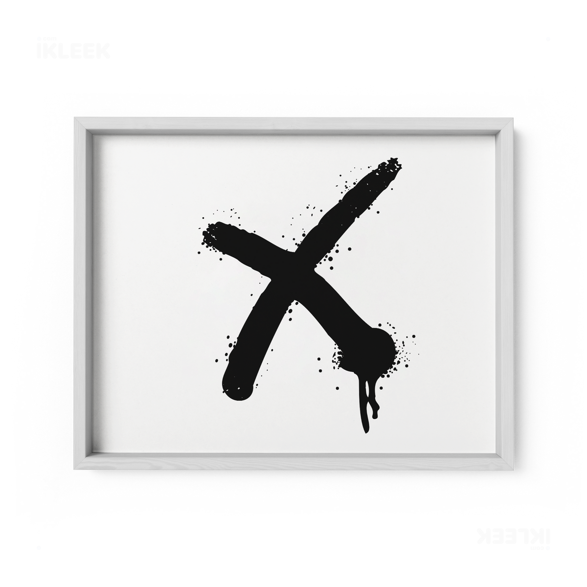 CrossMark Framed Poster 03 White Wood