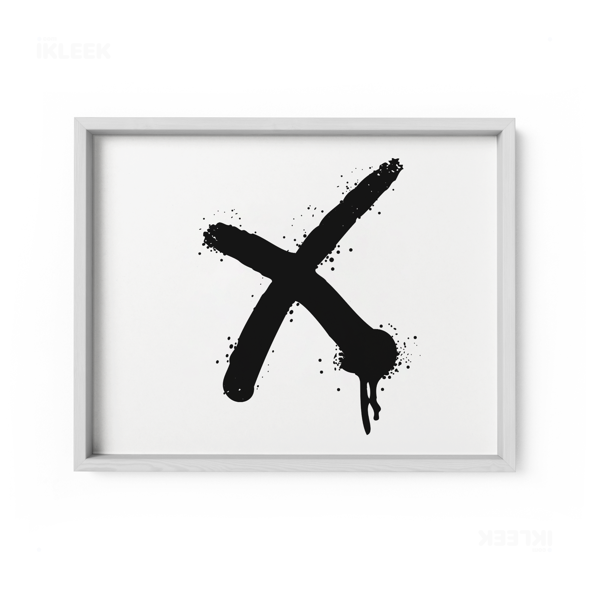 CrossMark Framed Poster 03 White Wood