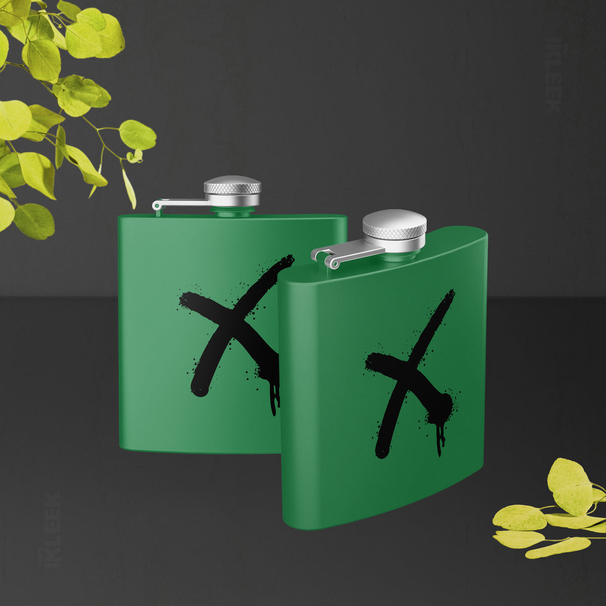 CrossMark Hip Flasks 02 Green