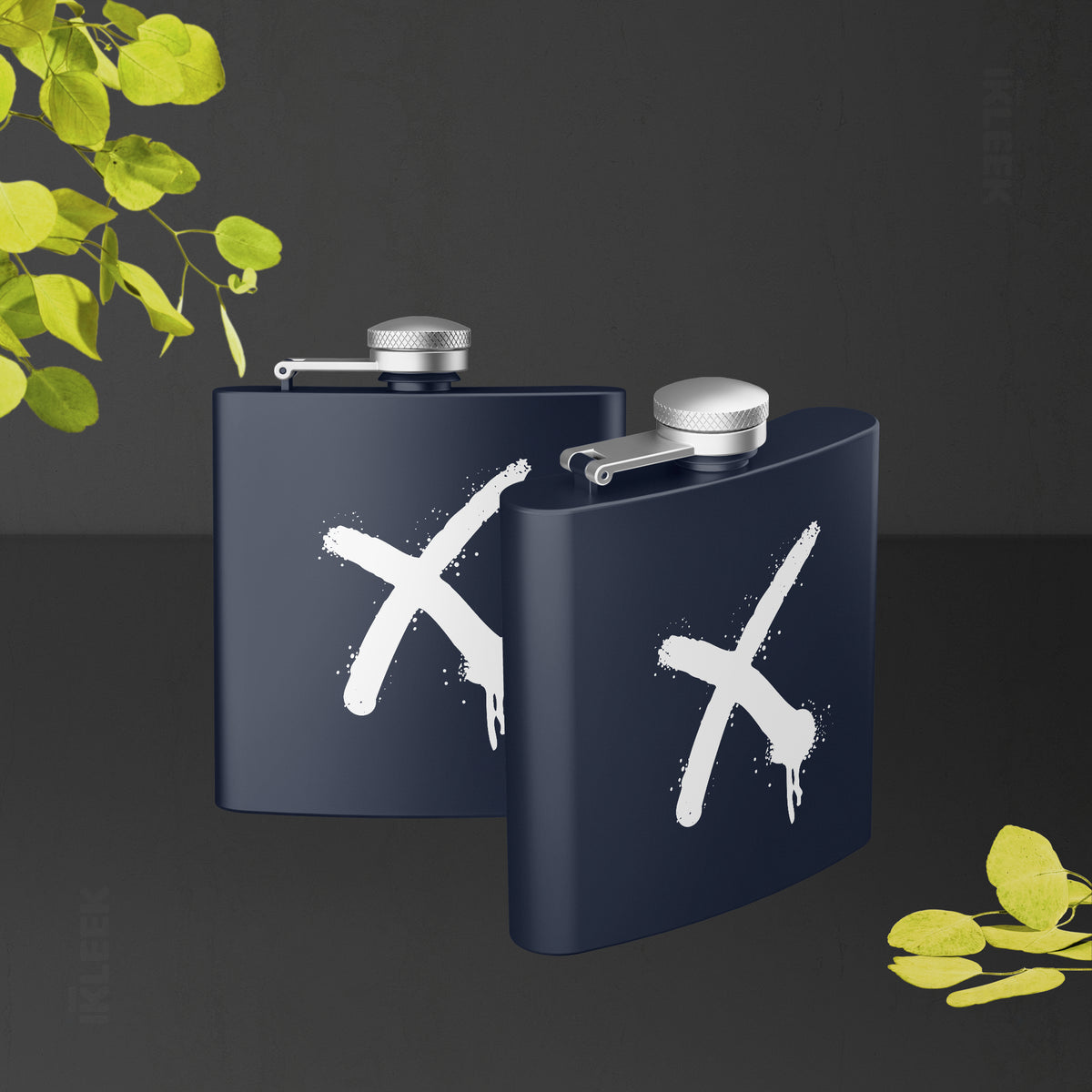 CrossMark Hip Flasks 02 Navy