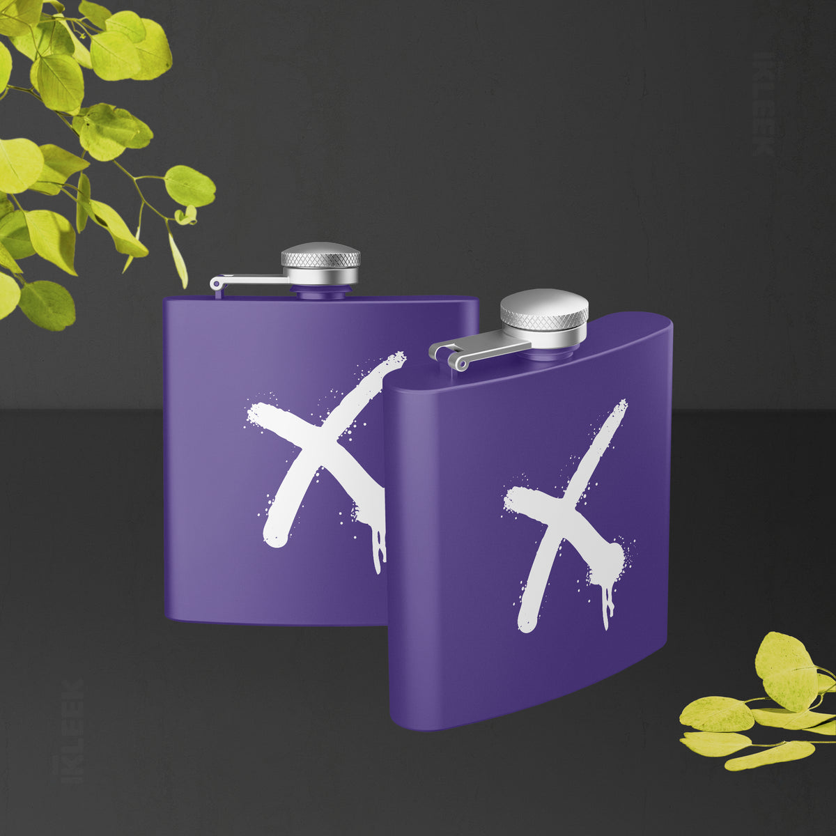 CrossMark Hip Flasks 02 Purple