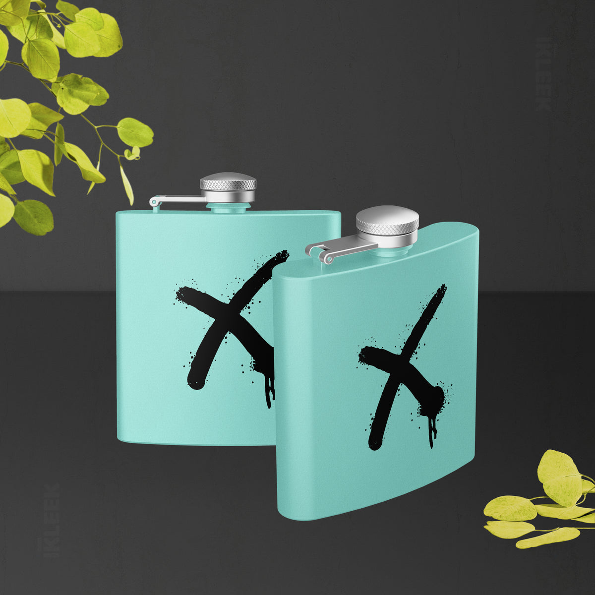 CrossMark Hip Flasks 02 Teal