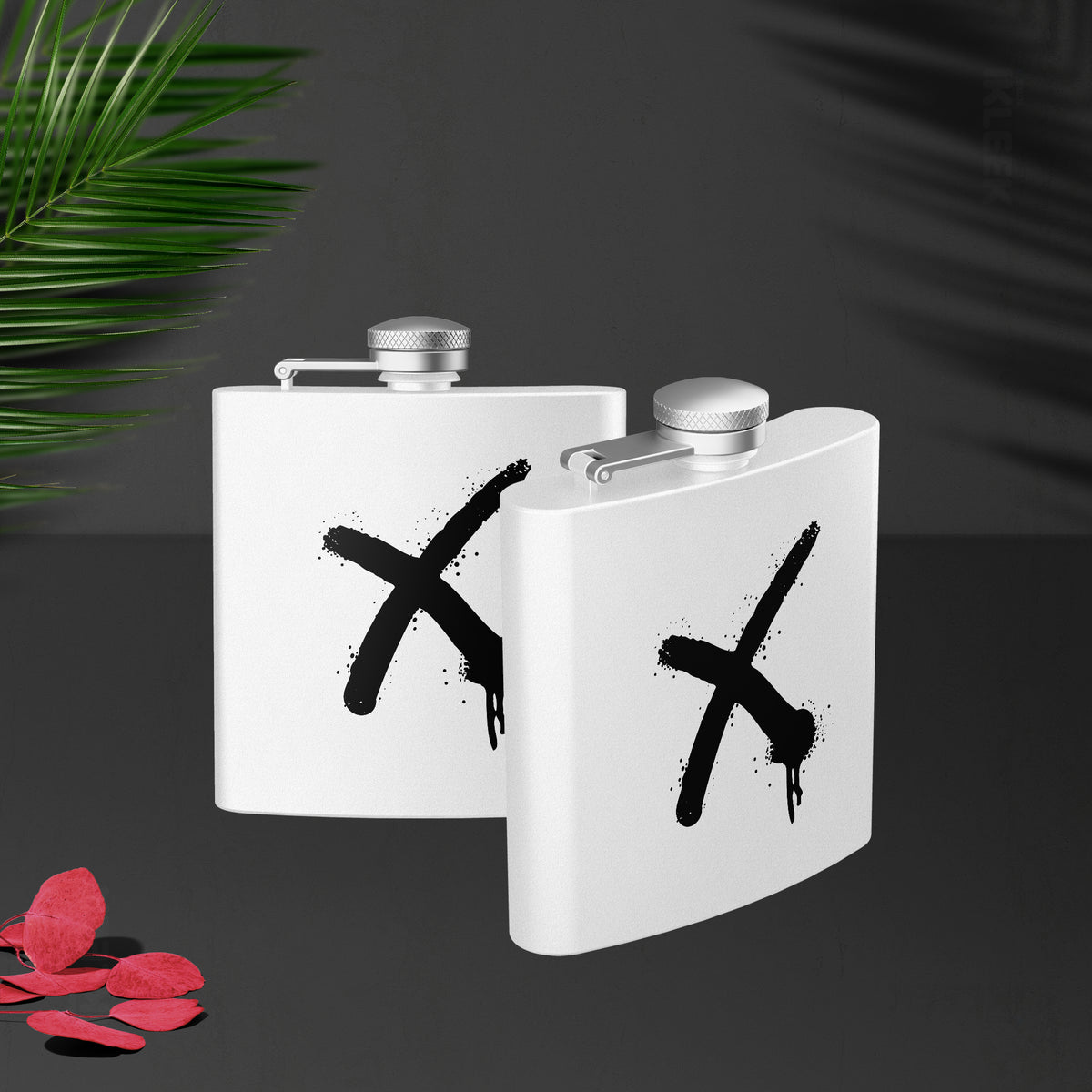 CrossMark Hip Flasks 02 White