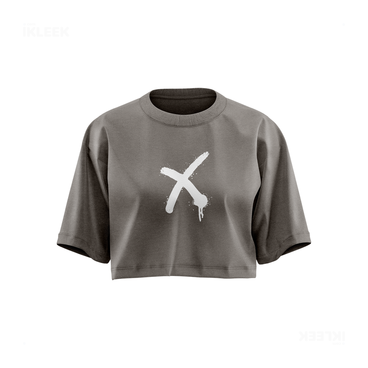 CrossMark Over Sized Crop Top 01 Faded Grey