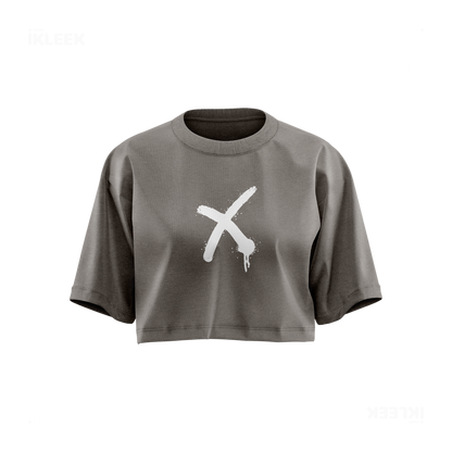 CrossMark Over Sized Crop Top 01 Faded Grey