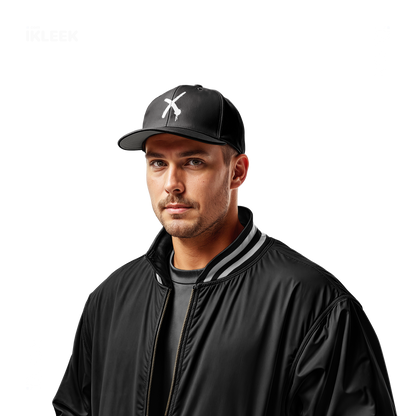 CrossMark Snapback Caps 02 Black DTF