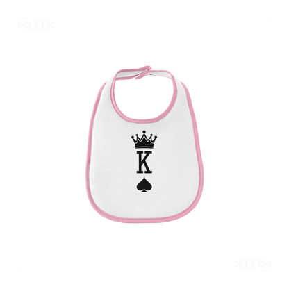 KingOfSpades Baby Bibs 01 White Pink