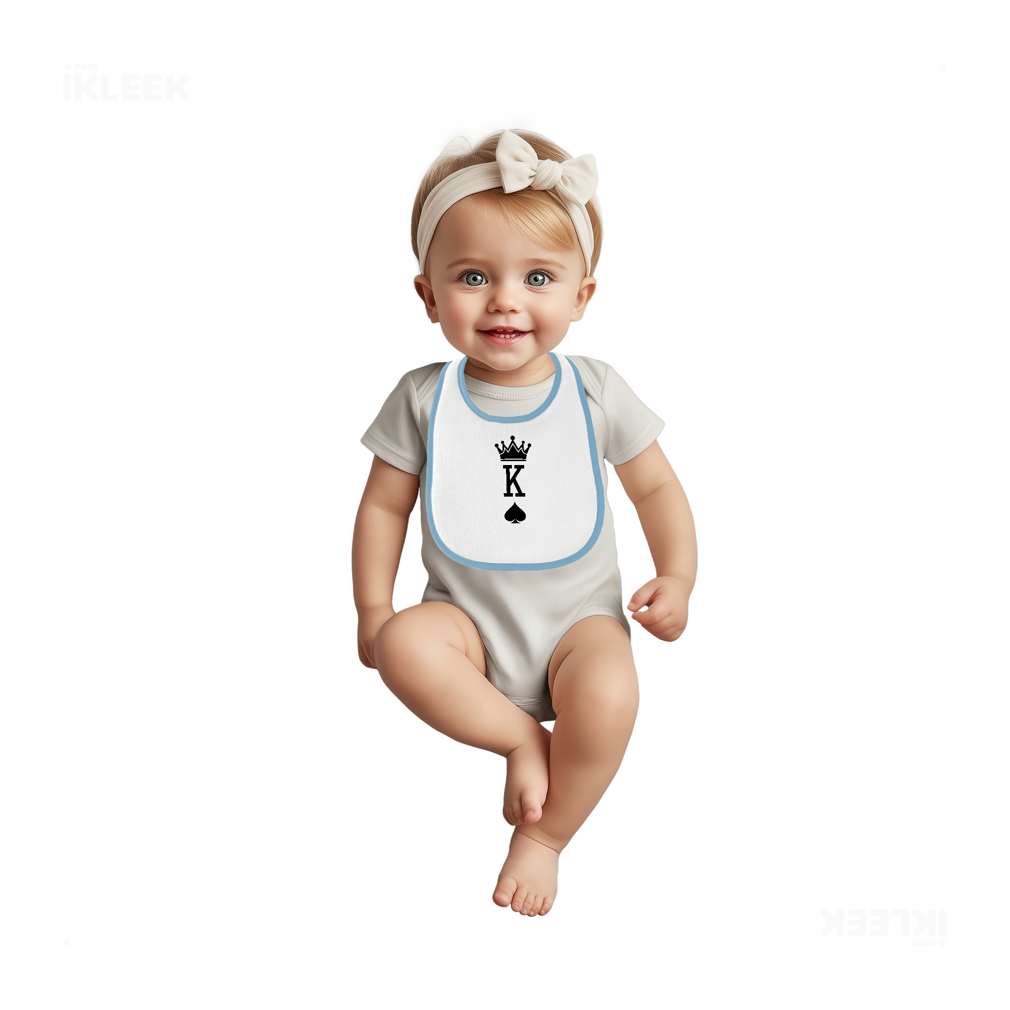 KingOfSpades Baby Bibs 02 White Lightblue