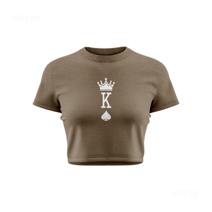 KingOfSpades Fitted Crop Top 01 Heather Olive