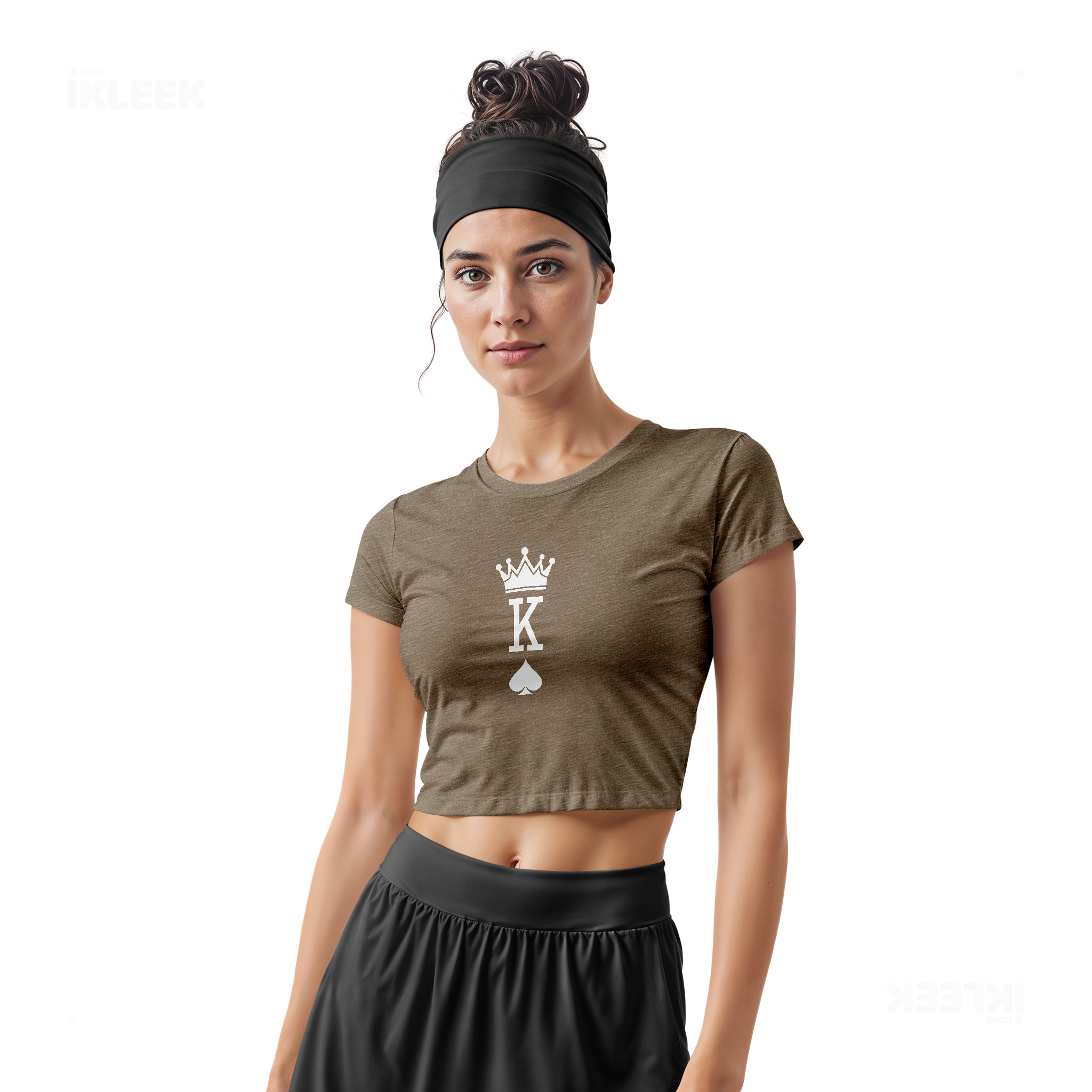 KingOfSpades Fitted Crop Top 02 Heather Olive