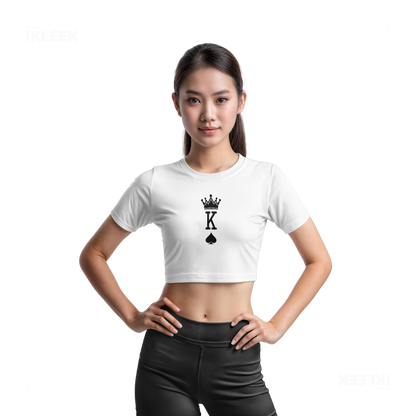KingOfSpades Fitted Crop Top 03 White