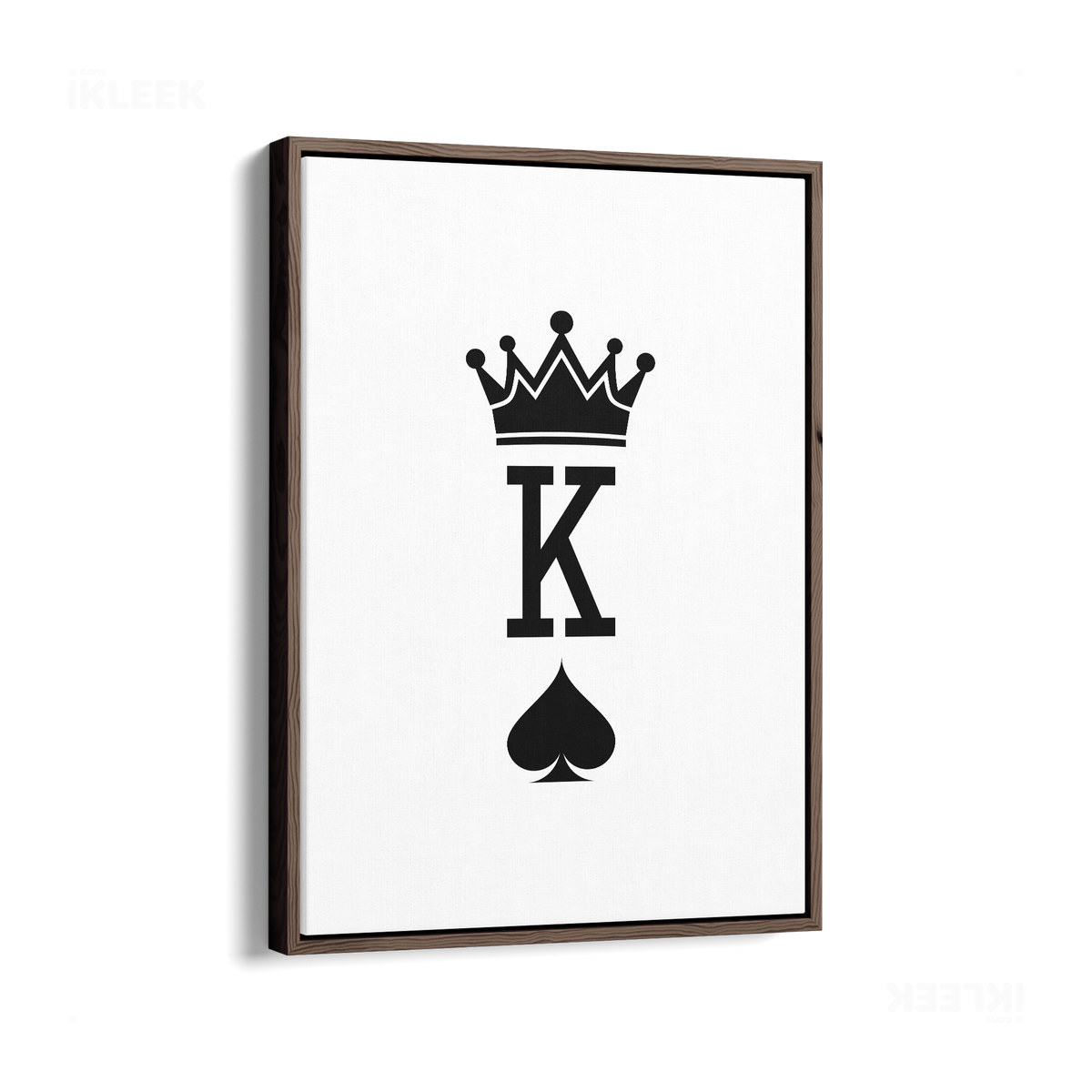 KingOfSpades Framed Canvas 01 Dark Wood