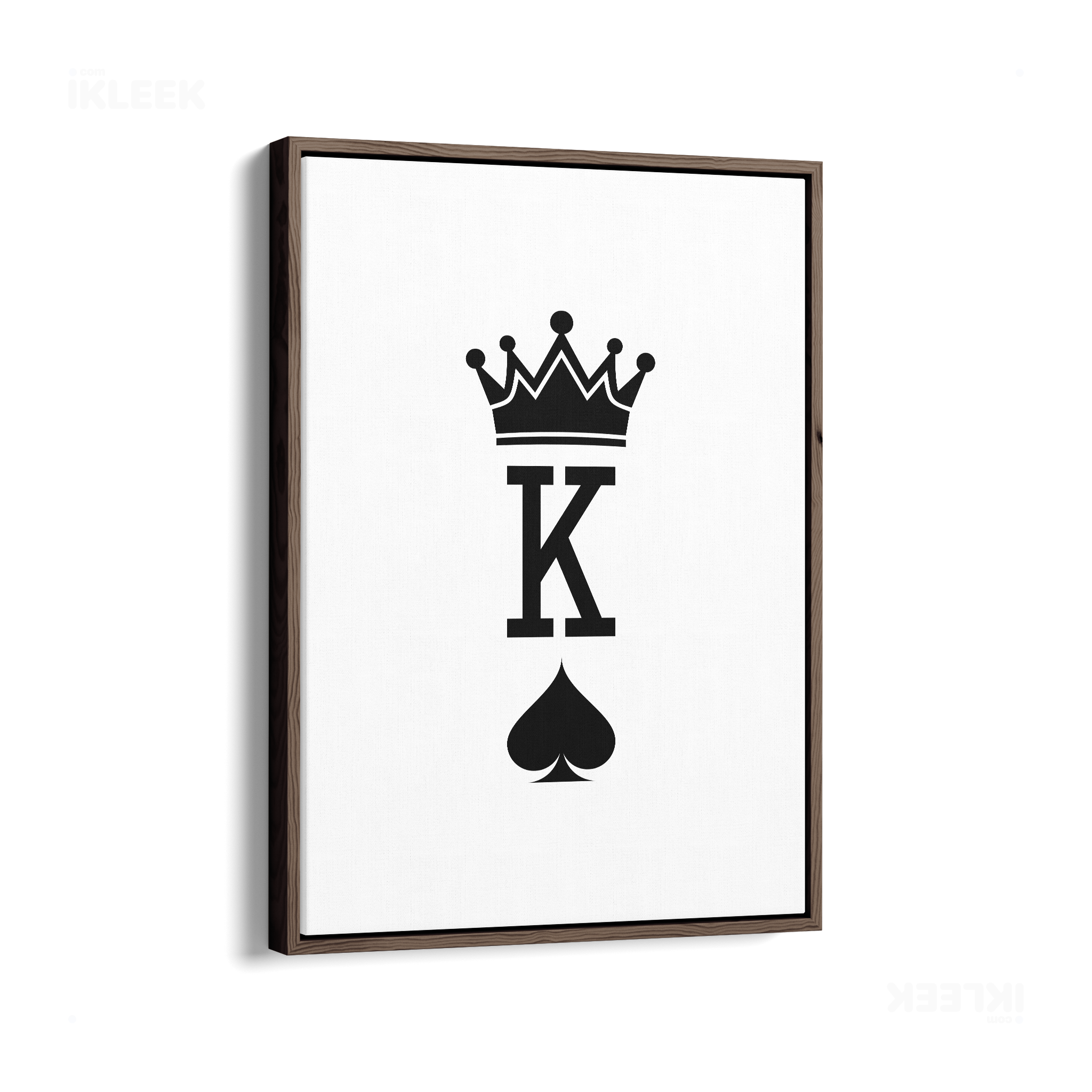 KingOfSpades Framed Canvas 01 Dark Wood