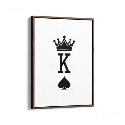 KingOfSpades Framed Canvas 01 Dark Wood