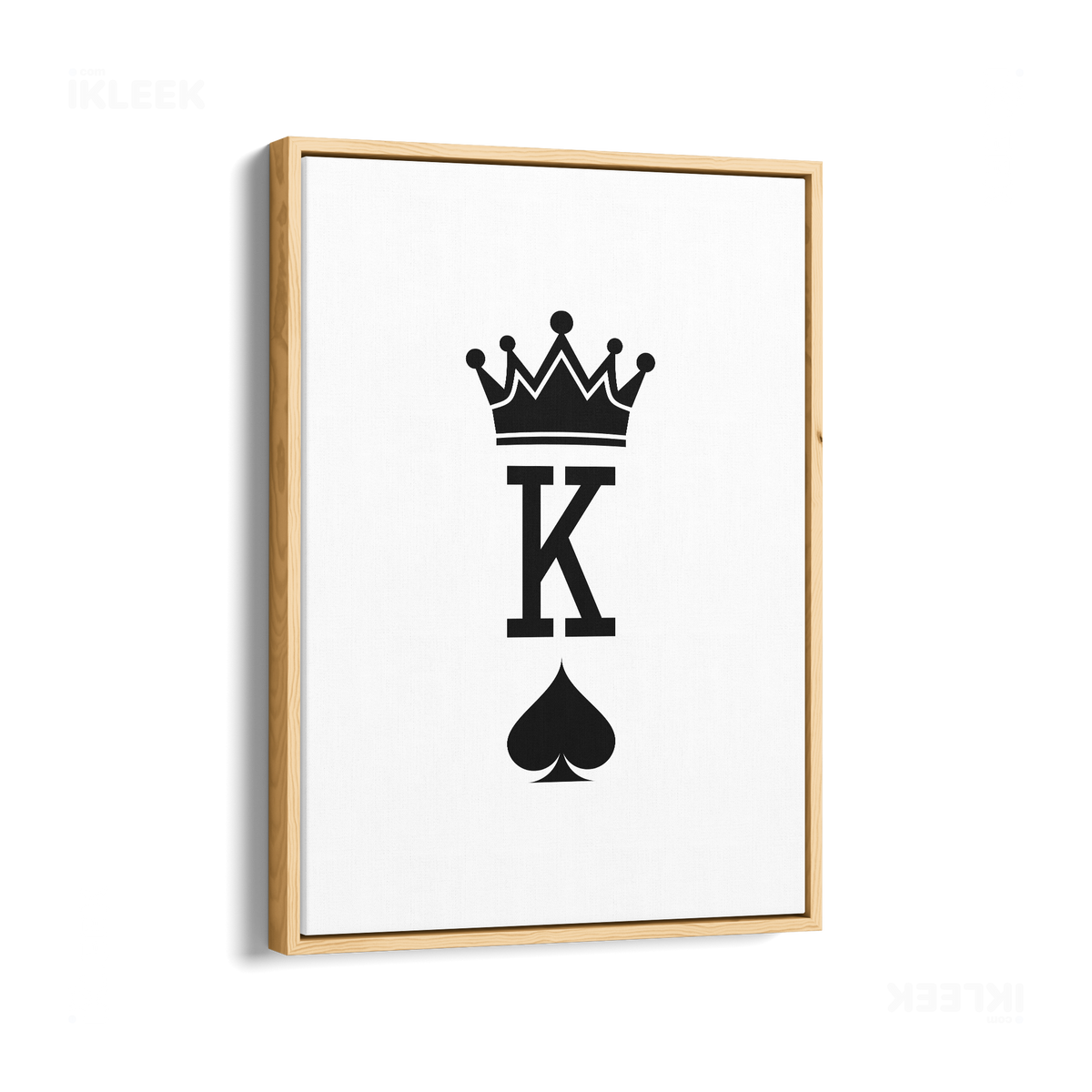 KingOfSpades Framed Canvas 01 Natural Wood