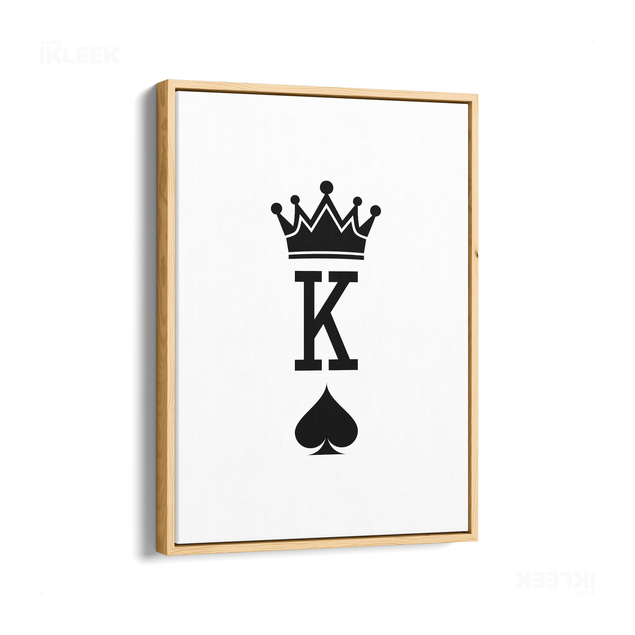 KingOfSpades Framed Canvas 01 Natural Wood