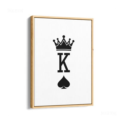 KingOfSpades Framed Canvas 01 Natural Wood