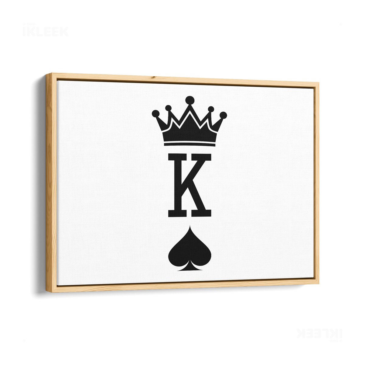KingOfSpades Framed Canvas 03 Natural Wood
