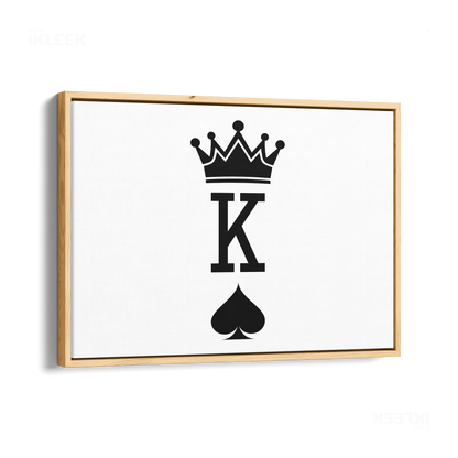 KingOfSpades Framed Canvas 03 Natural Wood