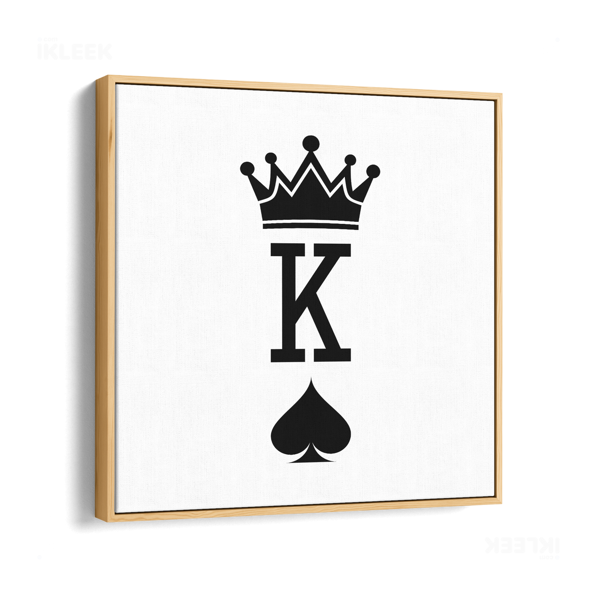 KingOfSpades Framed Canvas 04 Natural Wood